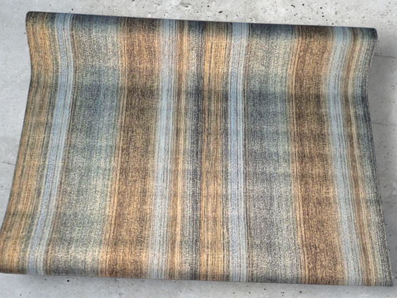 Обои виниловые 10,05 м &times; 1,06 м Marburg 1032889, коричневыес бирюзовыми полосамидля спальни, гостиной,прихожей 2552555238 фото